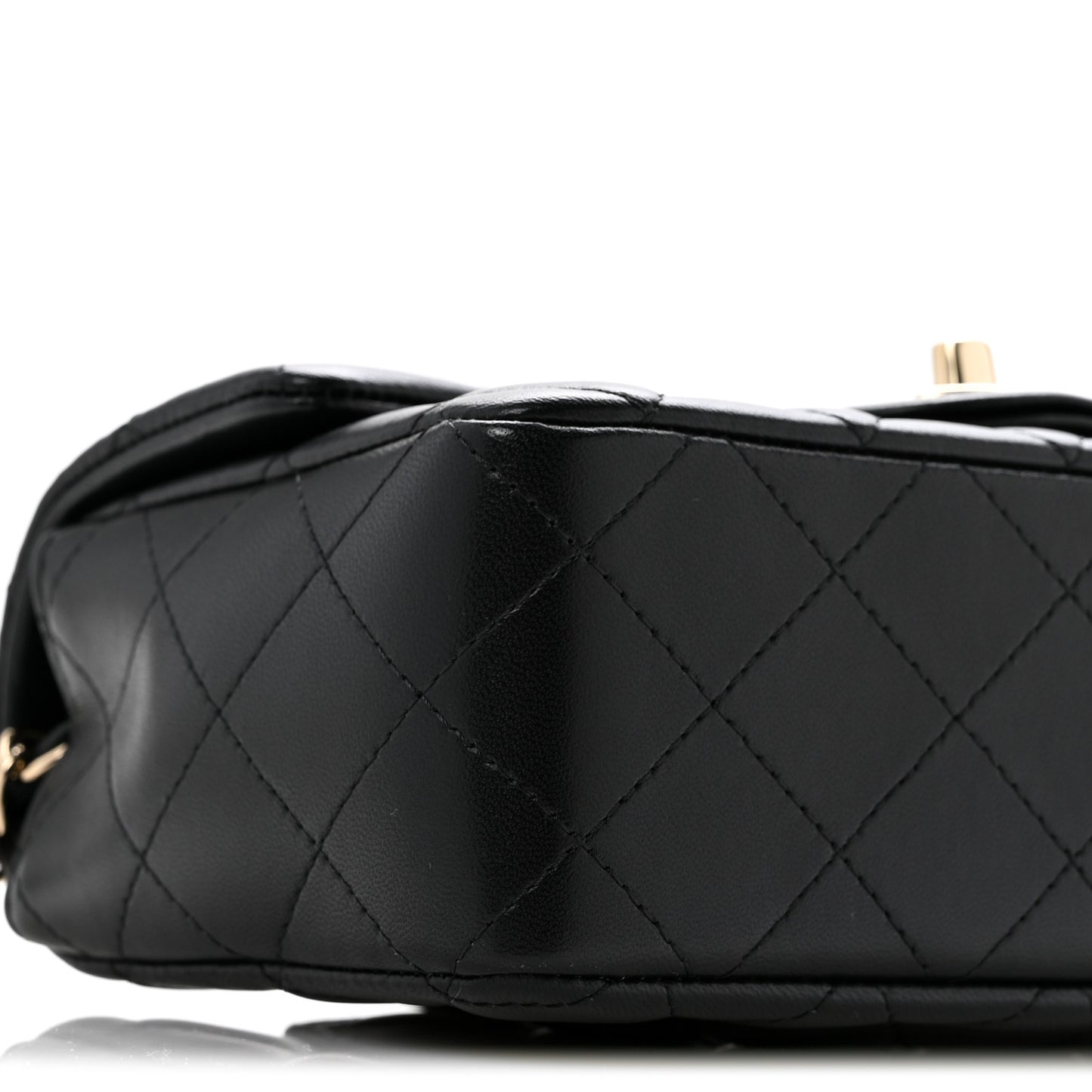 Lambskin Quilted Mini Rectangular Flap Black