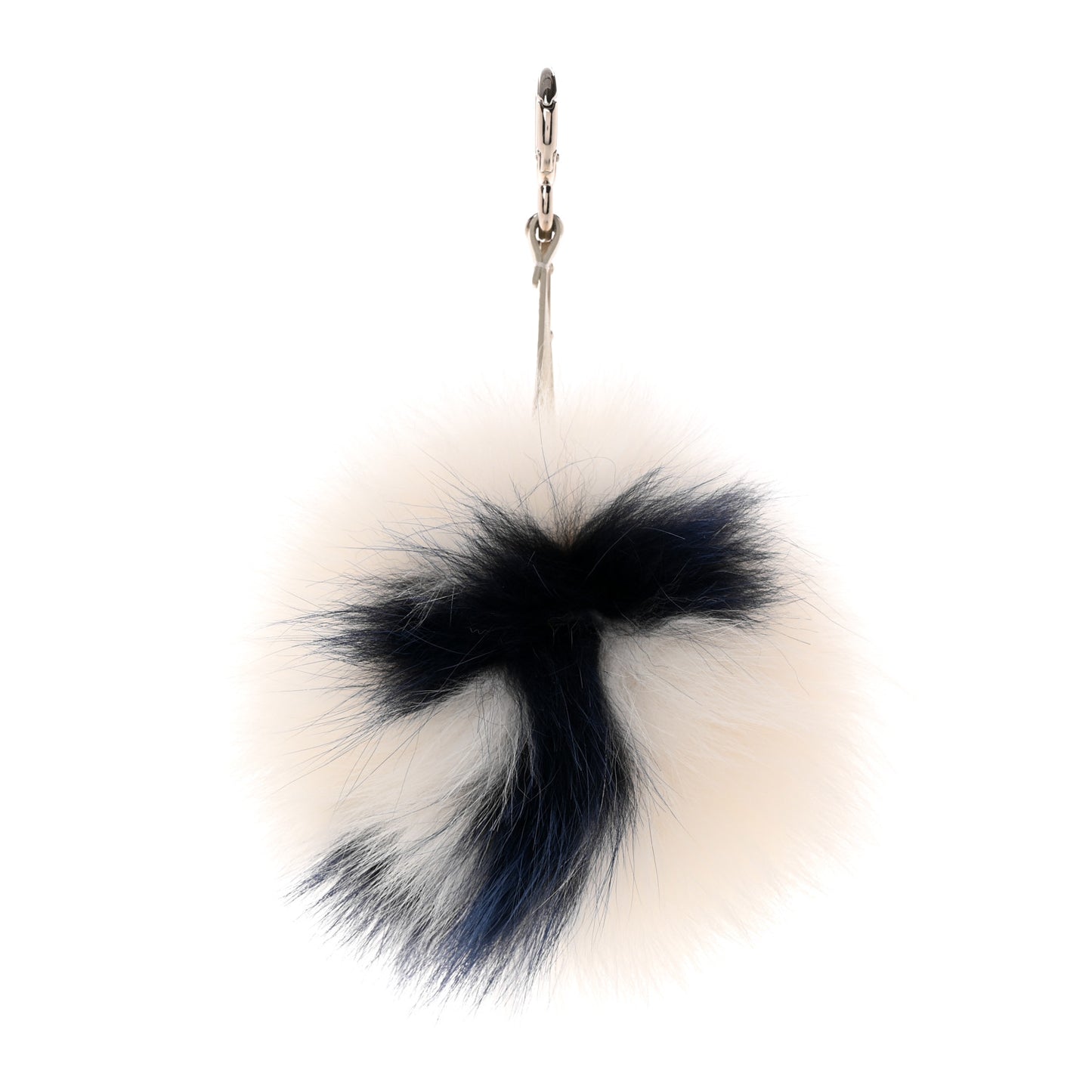 Fox Fur Shiny Nappa Bi-Color J ABCharm Bag Charm White Blue