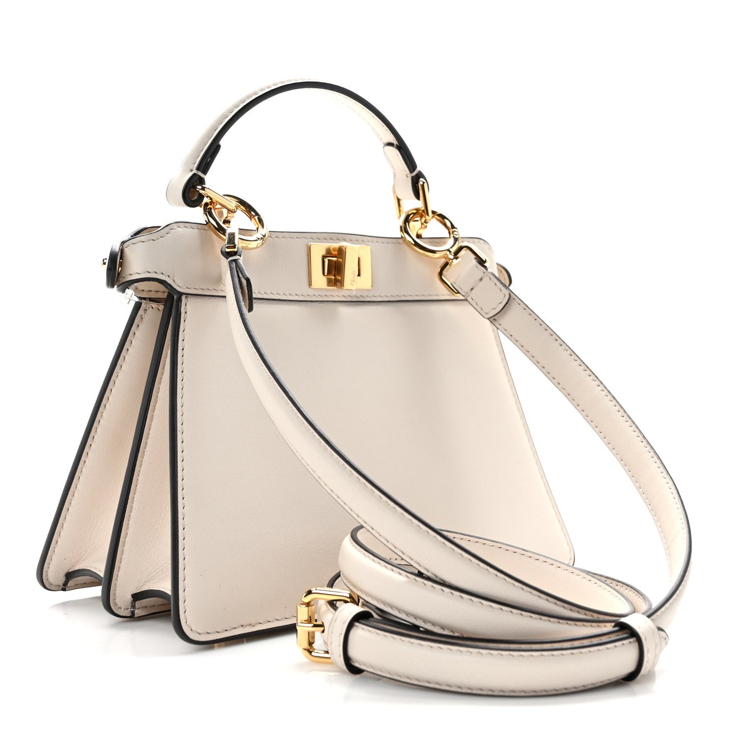 Vitello Seta Shiny Nappa Floral Embroidered Petite Peekaboo I SEE U Satchel Camelia White Ice