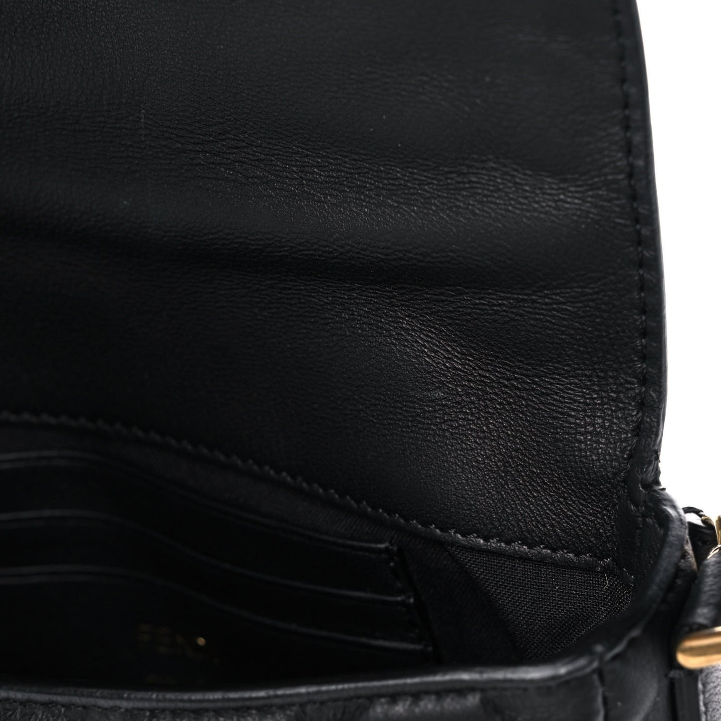 Nappa FF 1974 Embossed Mini Baguette Black