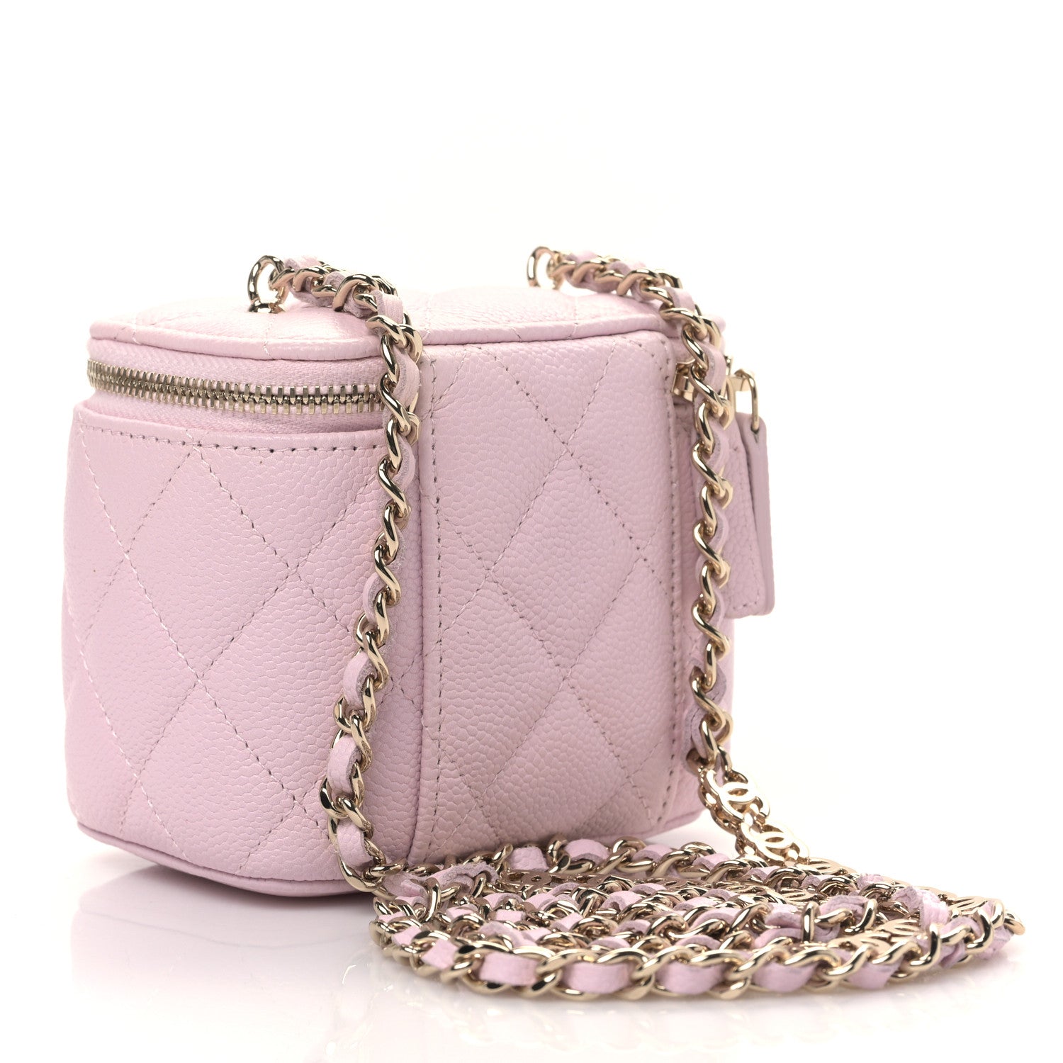 Chanel Caviar Quilted Mini Vanity Case With Chain Light Pink 3 of 10