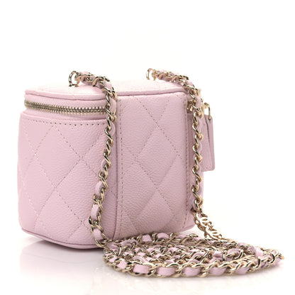 Chanel Caviar Quilted Mini Vanity Case With Chain Light Pink 3 of 10