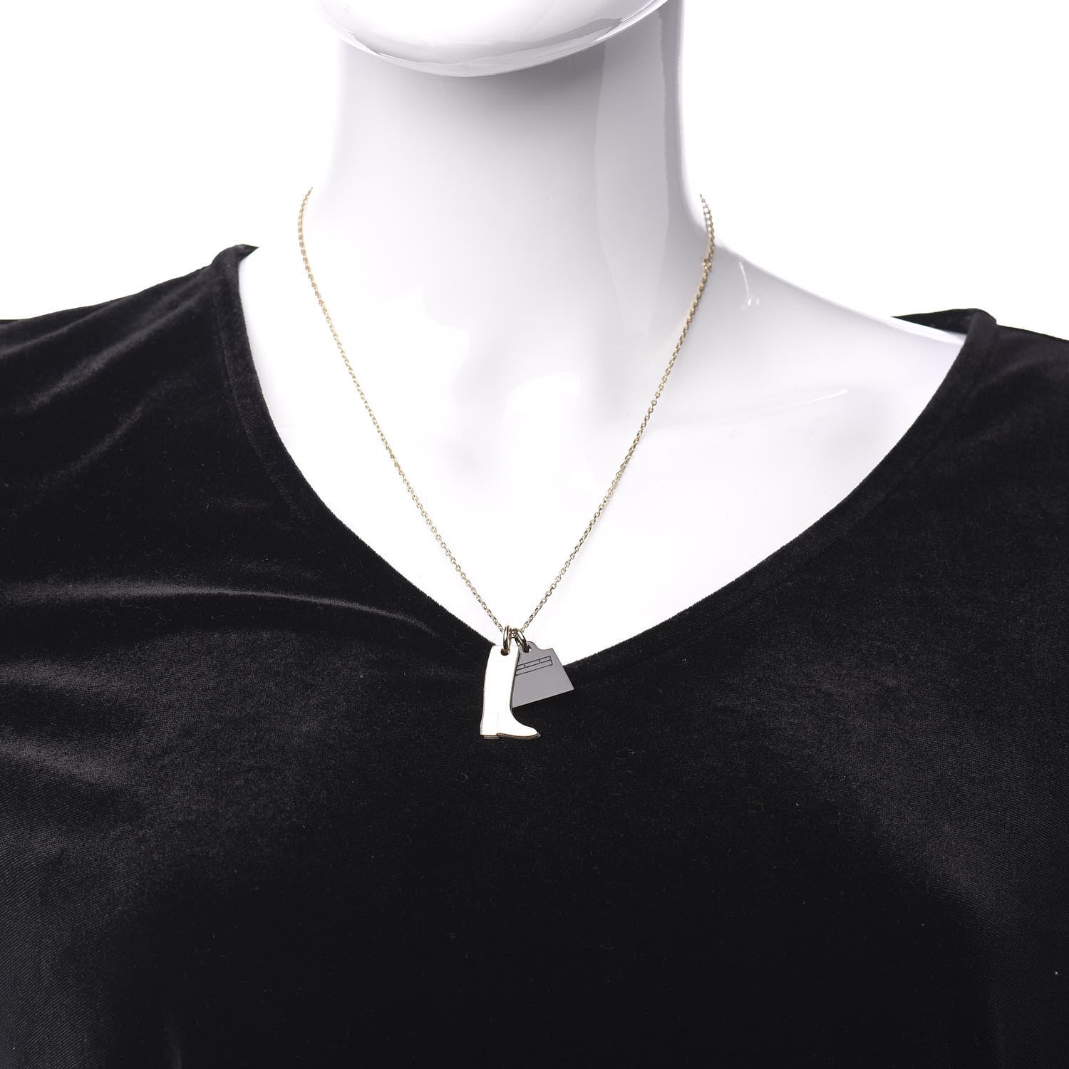 Hermes Permabrass Buffalo Horn Amulette Maroquinier PM Pendant Necklace 2 of 6