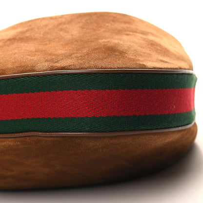 Gucci Suede Web Large Attache Shoulder Bag Brown 10 of 11