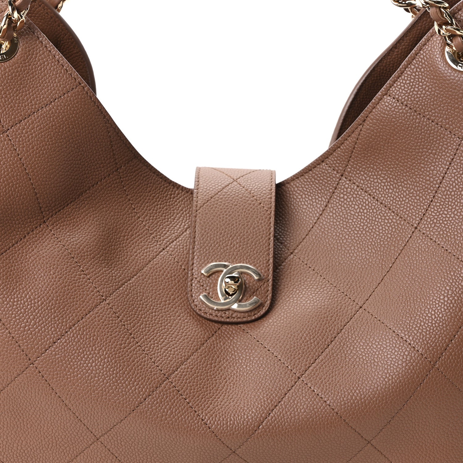 Chanel Grained Calfskin Maxi Shopping Bag Brown 9 of 12