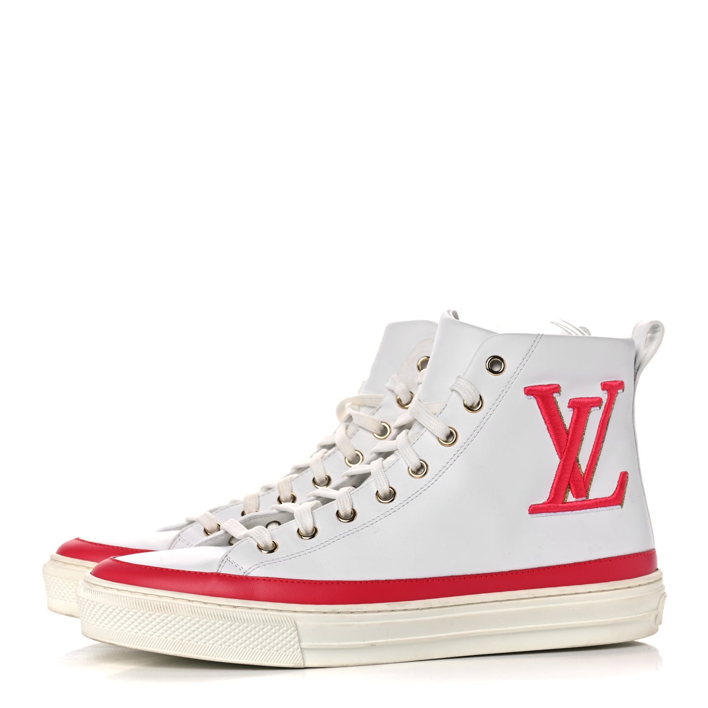 Calfskin LV Stellar Sneaker Boots 39 White Framboise