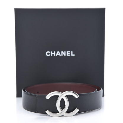 Chanel Calfskin CC Reversible Belt 70 Black Burgundy 7 of 7