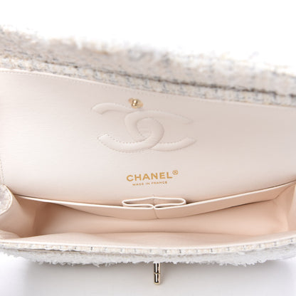 Chanel Tweed Patchwork Medium Double Flap White 5 of 10