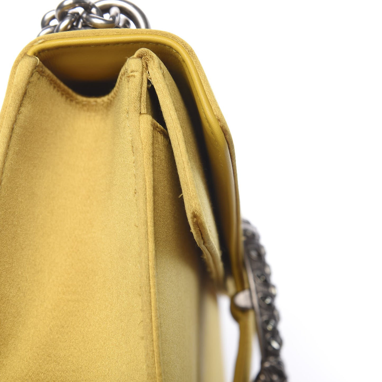 Satin Silk Crystal Small Dionysus Shoulder Bag Gold Black Diamond