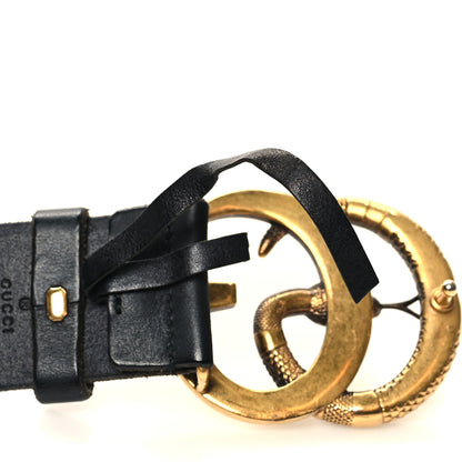 Gucci Faded Calfskin Snake Double G 40mm Belt 120 48 Black 6 of 6