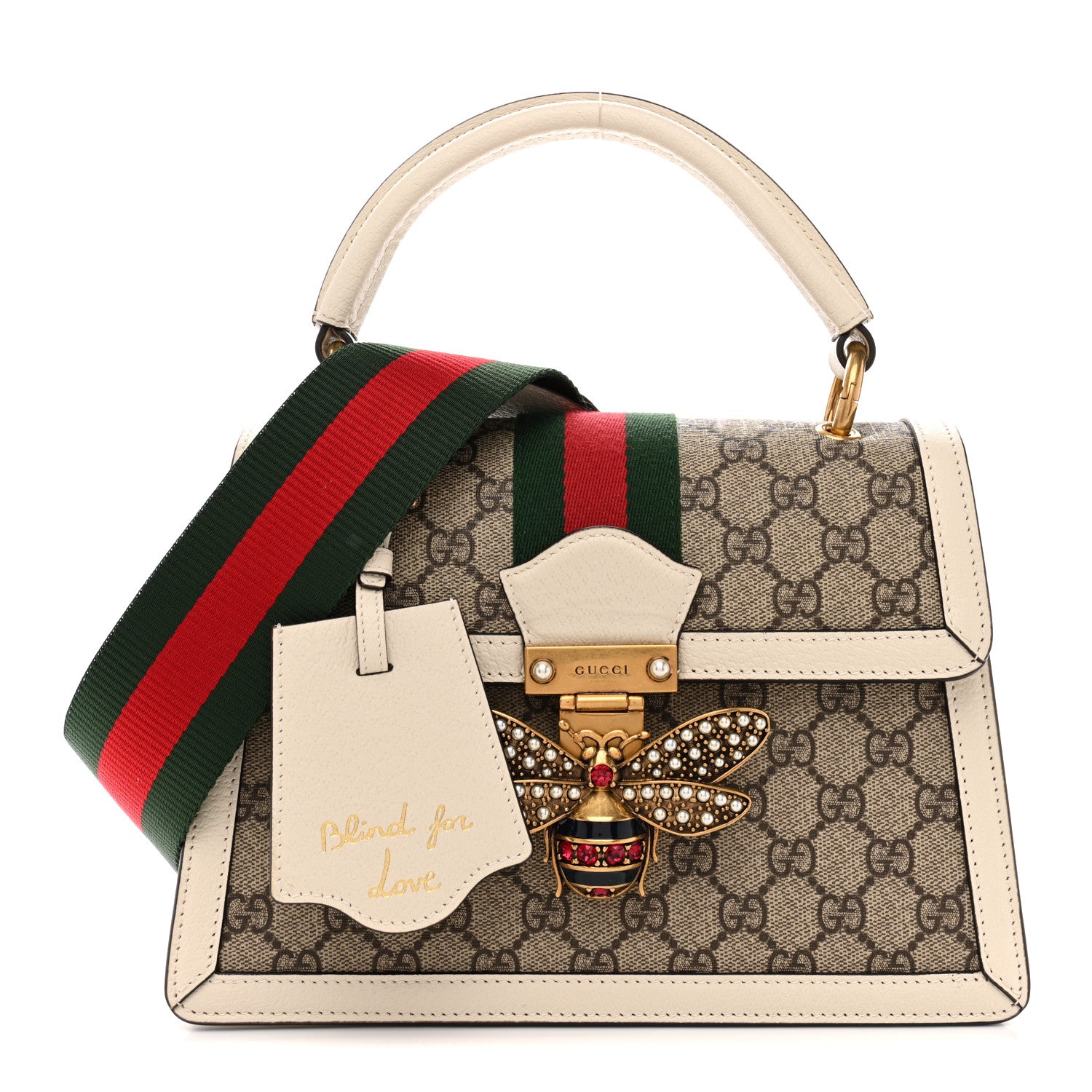 Gucci GG Supreme Monogram Small Queen Margaret Top Handle Bag White 1 of 11