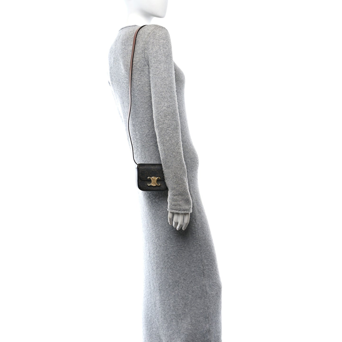 Triomphe Canvas Calfskin Mini Claude Tan