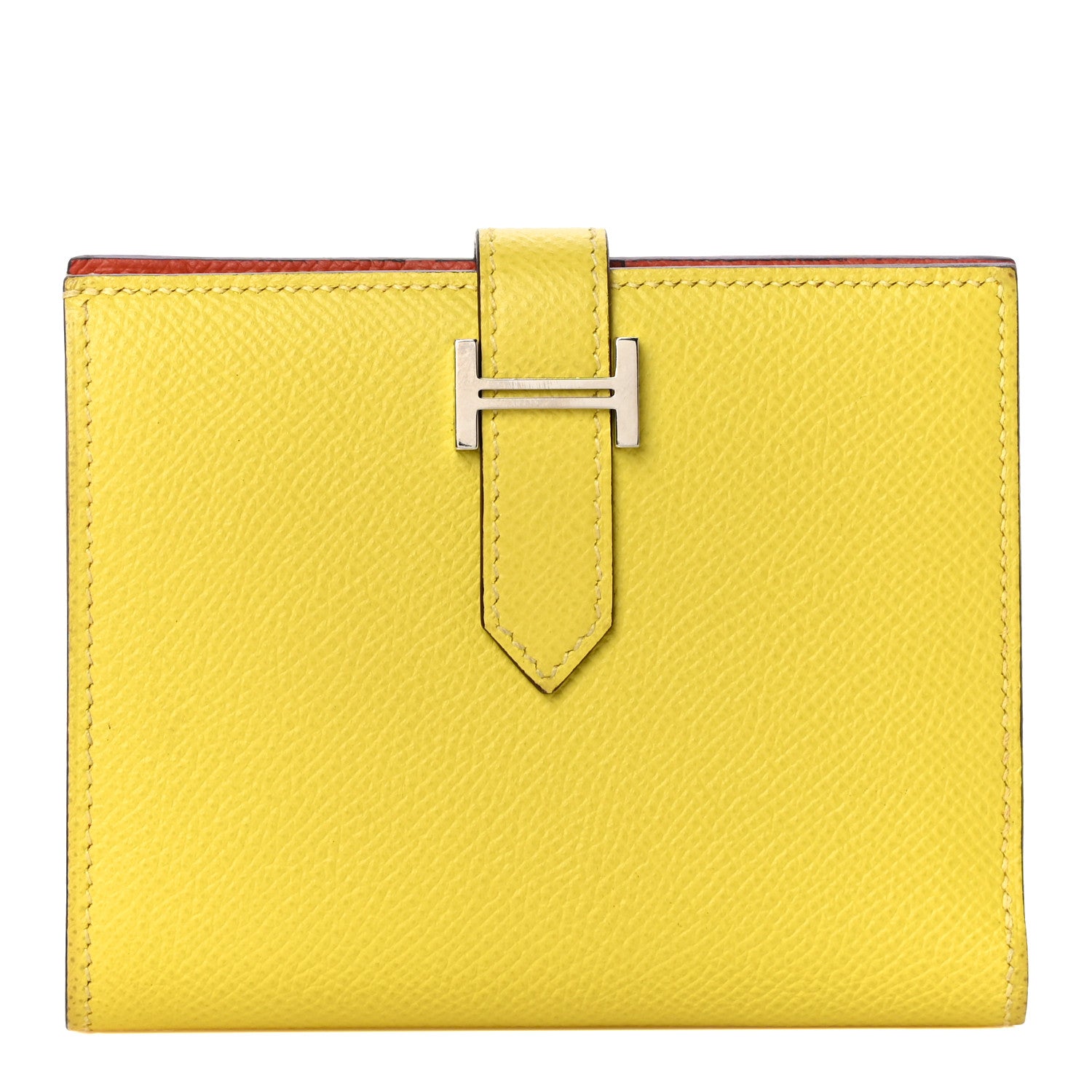 Hermes Epsom Verso Bearn Compact Wallet Lime Terre Battue 1 of 10