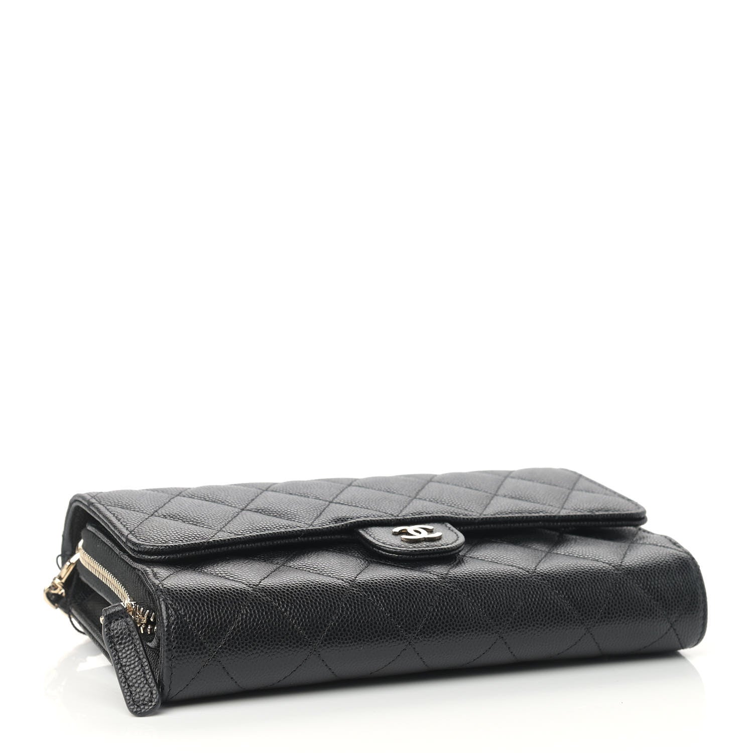 Chanel Caviar Quilted Phone Holder Wallet on Removable Chain Black 5 of 11