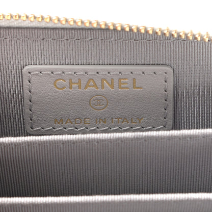 Chanel Caviar Quilted Zip Coin Purse Grey 6 of 7