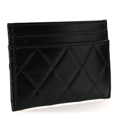 Chanel Shiny Crumpled Calfskin Quilted 31 Card Holder Black 3 of 10