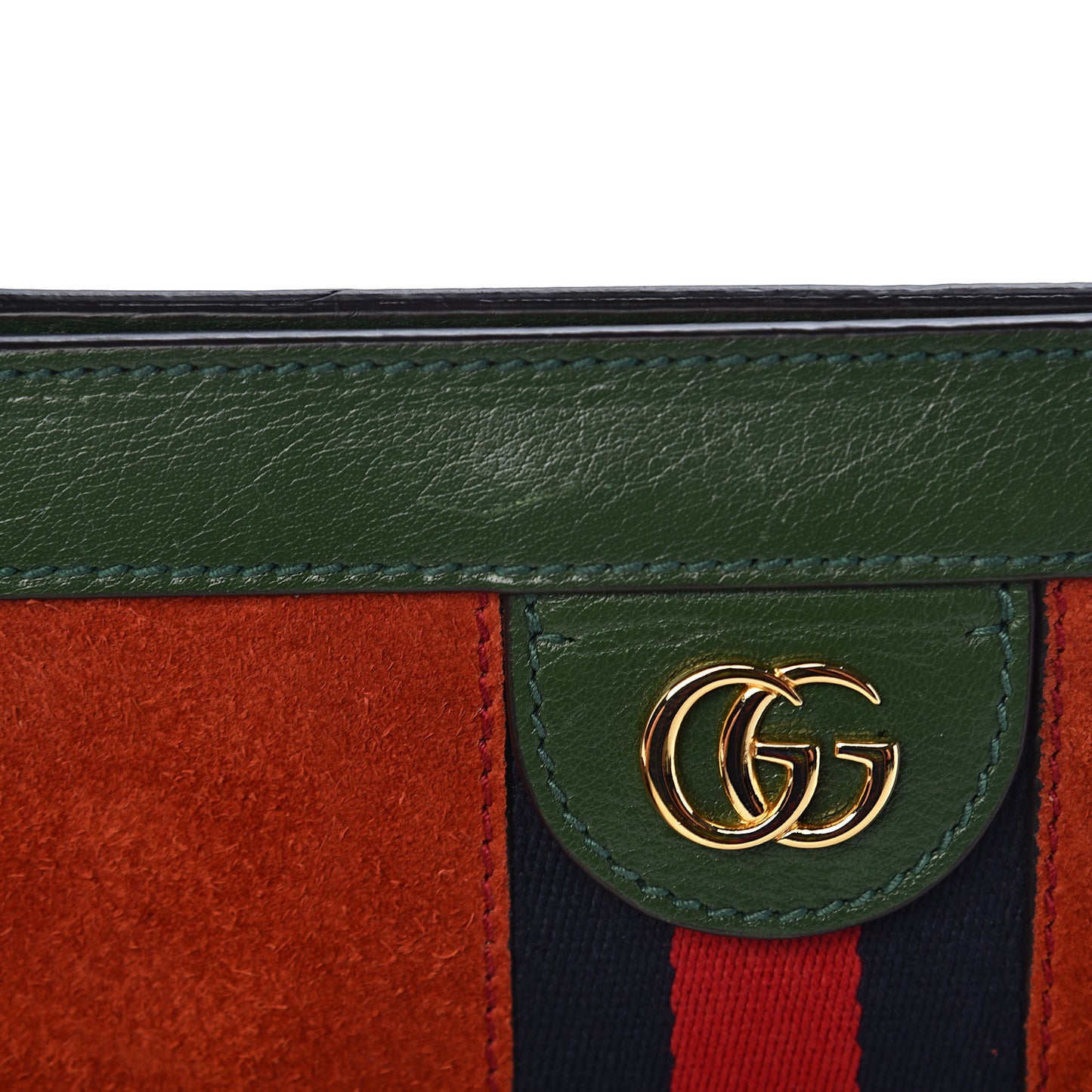 Suede Calfskin GG Web Small Ophidia Chain Shoulder Bag Brown Red Green