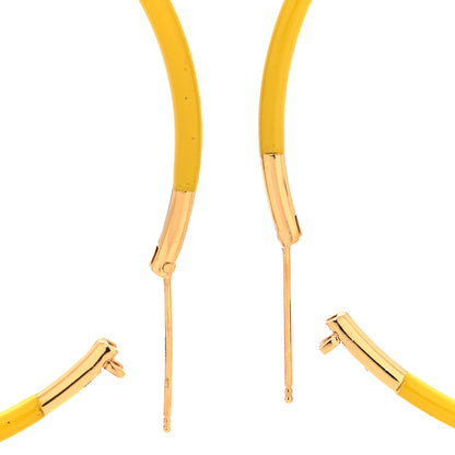 Fendi Metal Enamel Large F is Fendi Hoop Earrings Yellow Gold 3 of 4
