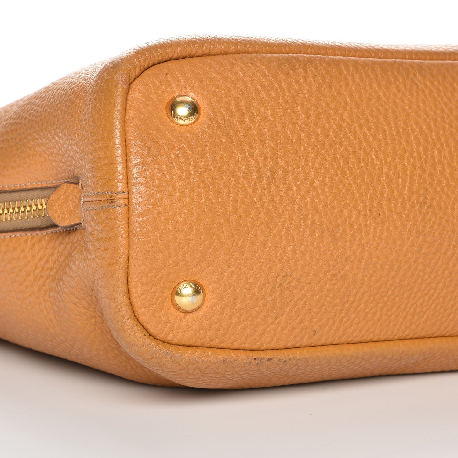 Prada Vitello Daino Side Zip Shopping Tote Caramel 13 of 14