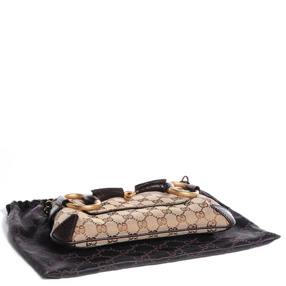 Gucci Monogram Horsebit Clutch Dark Brown 4 of 7
