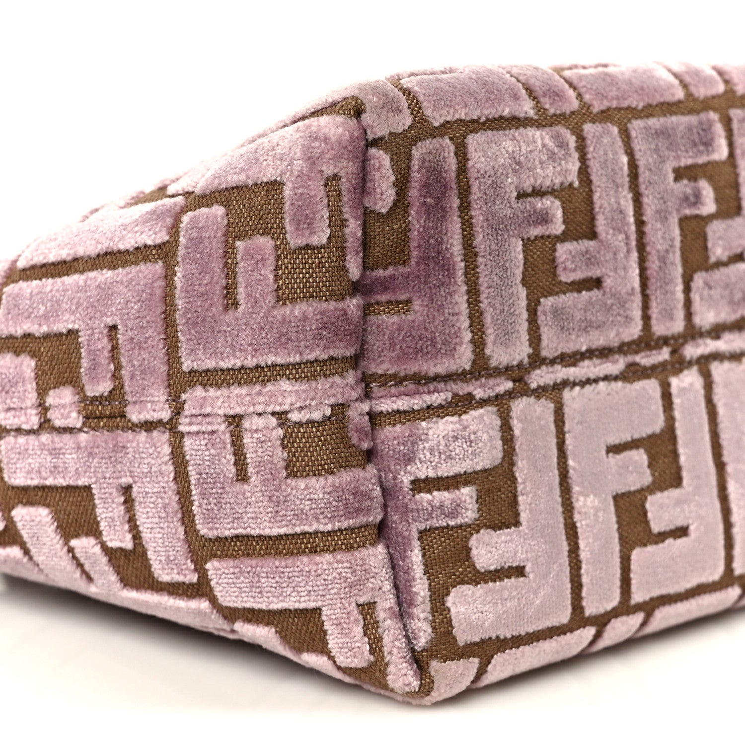Fendi Velvet Jacquard FF Mini Roll Tote Dusty Mauve 10 of 12