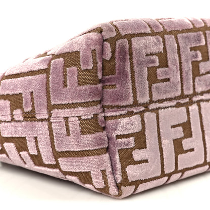 Fendi Velvet Jacquard FF Mini Roll Tote Dusty Mauve 10 of 12