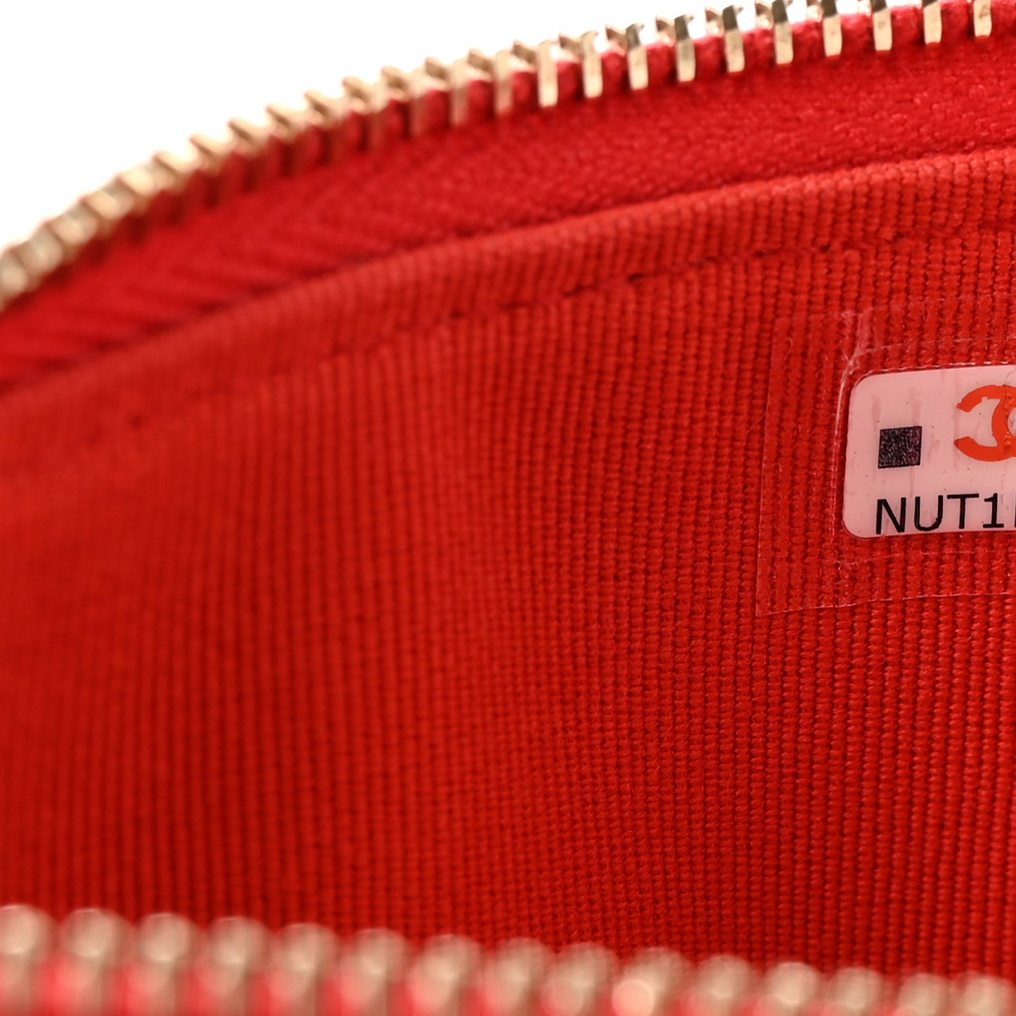 Caviar Quilted Flap Zip Card Holder Red