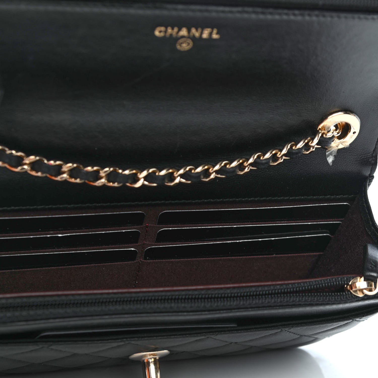 Chanel Lambskin Quilted Trendy CC Wallet On Chain WOC Black 4 of 4