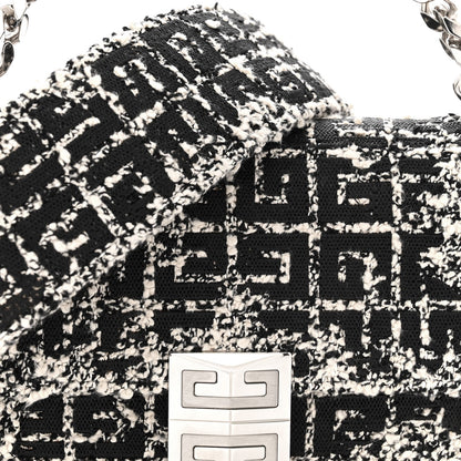 Givenchy Boucle Tweed Embroidered Small 4G Woven Chain Crossbody Black 7 of 12