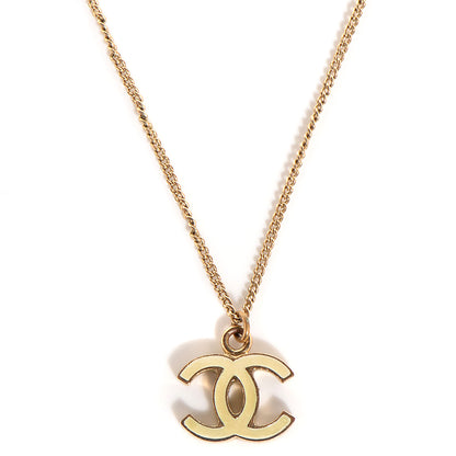 Chanel Enamel CC Pendant Necklace Beige 1 of 3
