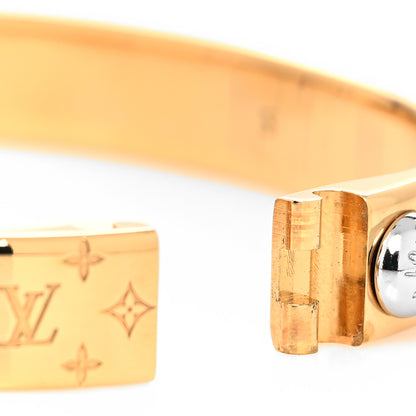Louis Vuitton Brass Monogram Nanogram Cuff S Gold 4 of 8