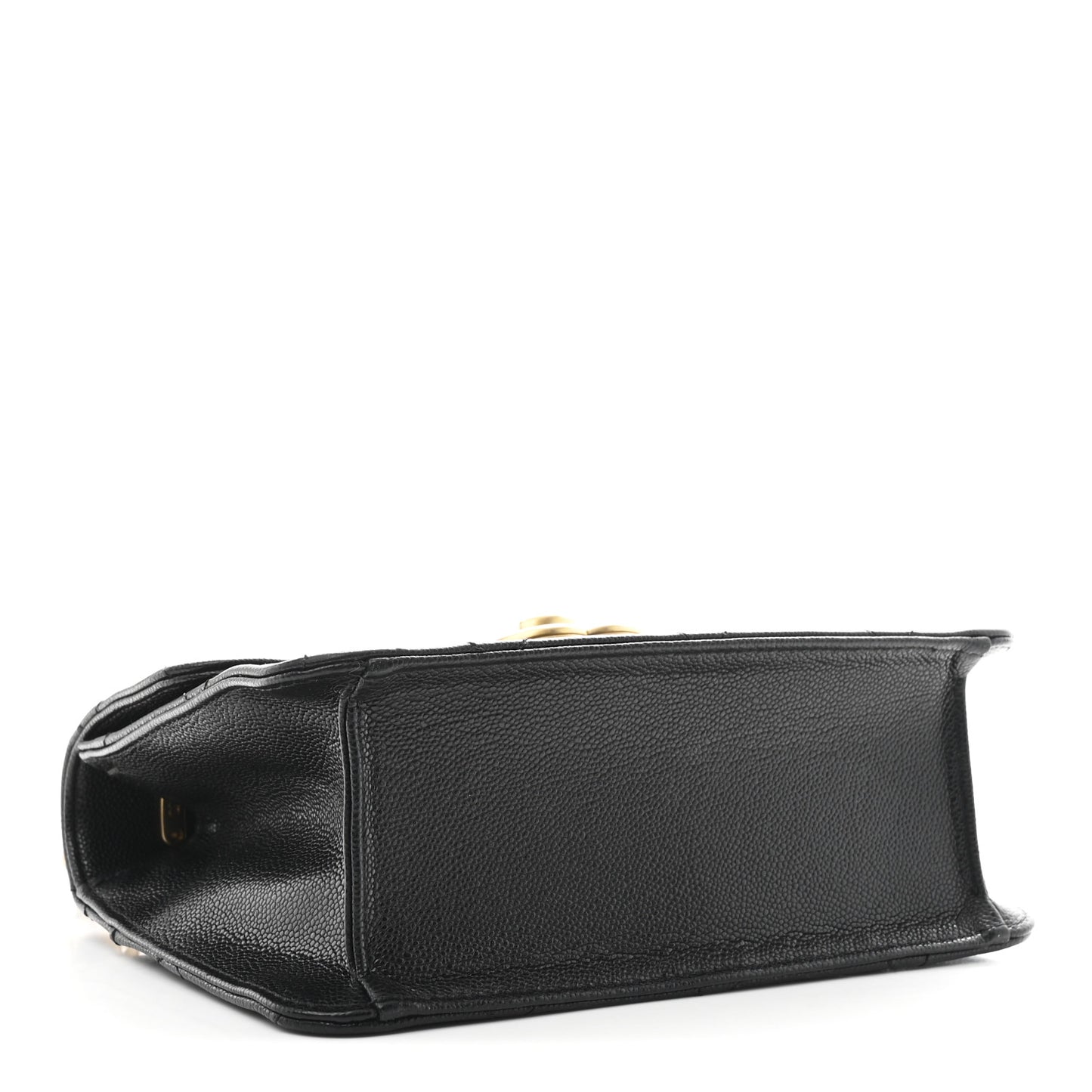 Shiny Caviar Quilted Small Flap Black