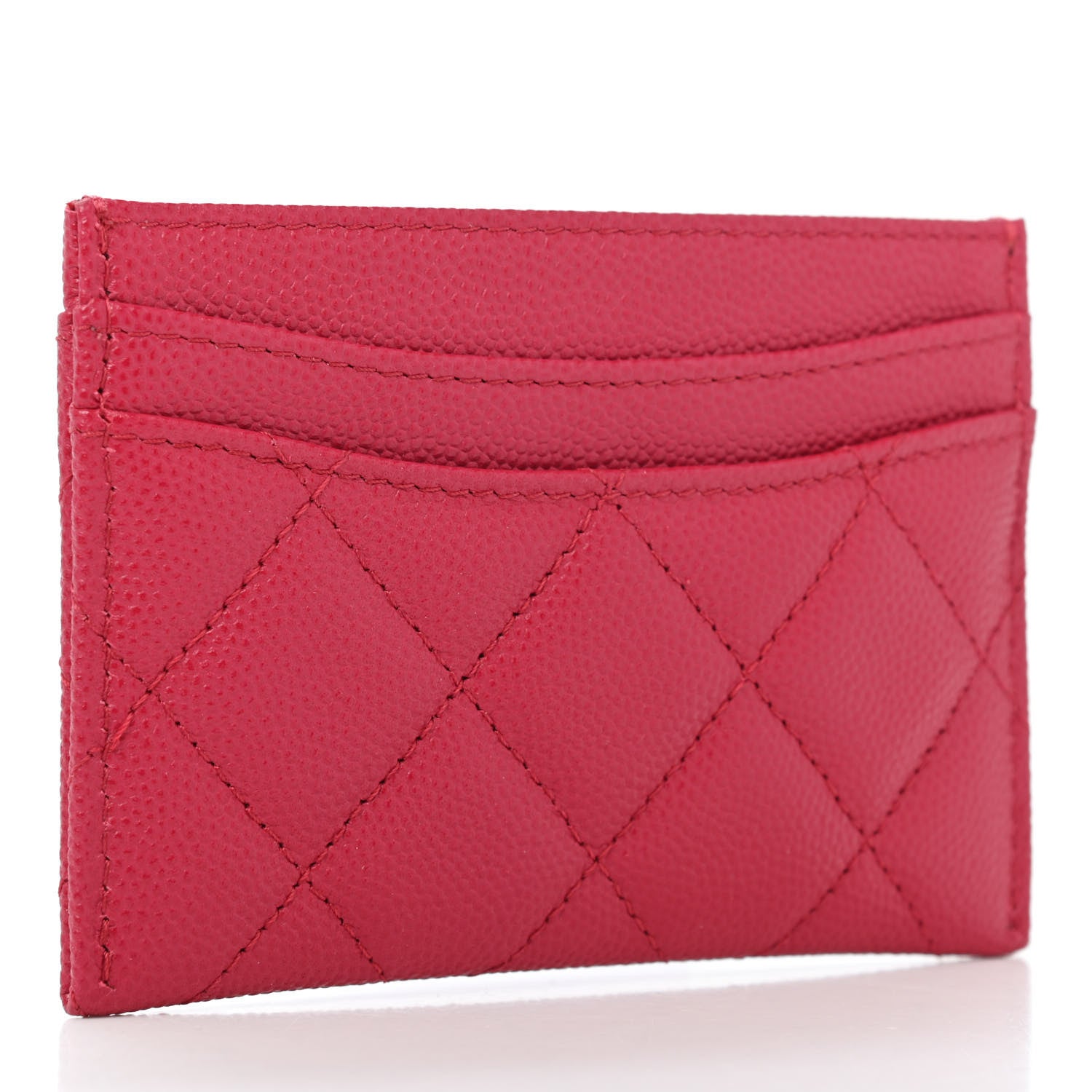 Chanel Caviar Quilted Card Holder Dark Pink 2 of 4