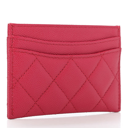 Chanel Caviar Quilted Card Holder Dark Pink 2 of 4