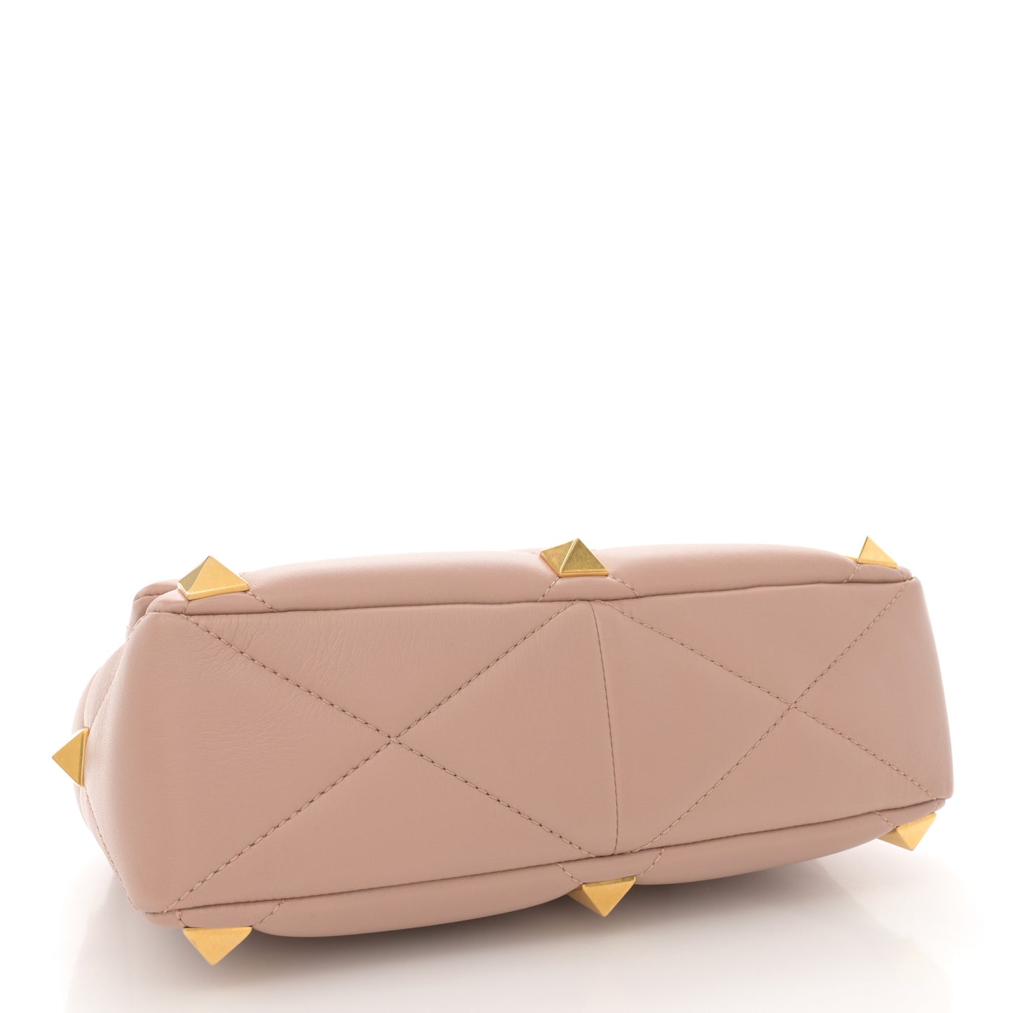Nappa Large Roman Stud Shoulder Bag Rose Cannelle