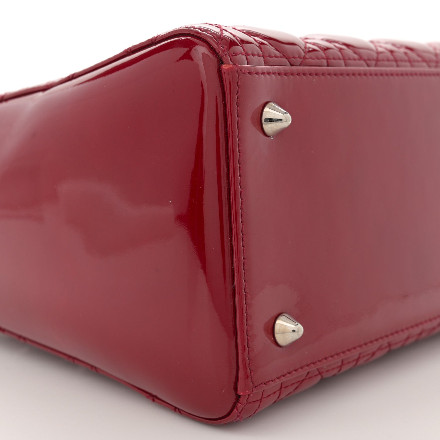Christian Dior Patent Cannage Medium Lady Dior Red 9 of 12