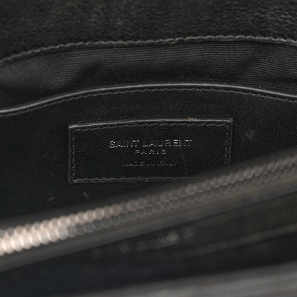 Saint Laurent Calfskin Matelasse Diamond Quilted Monogram Medium College Bag Black 6 of 12