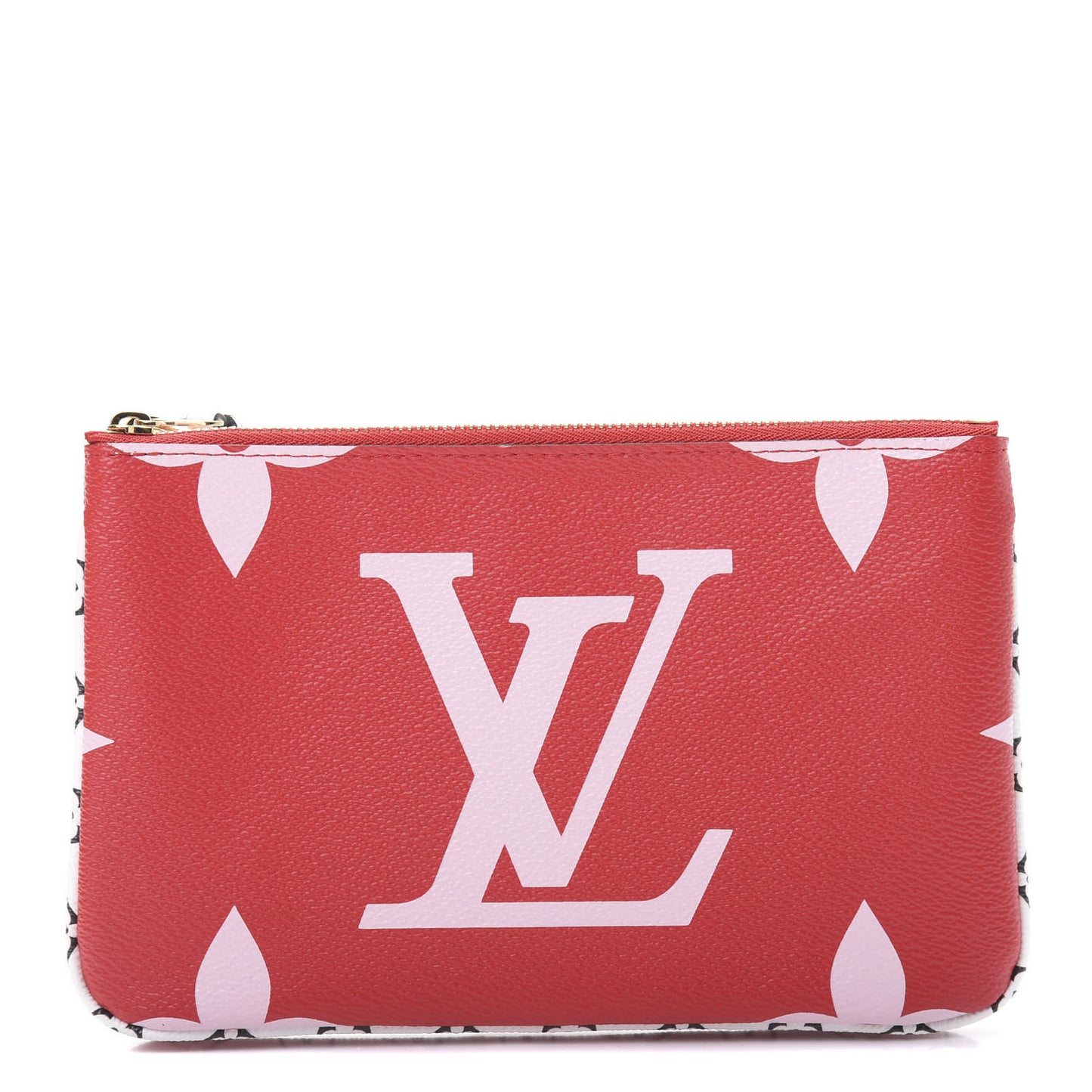 Monogram Giant Double Zip Pochette Rouge