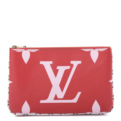 Louis Vuitton Monogram Giant Double Zip Pochette Rouge 1 of 9