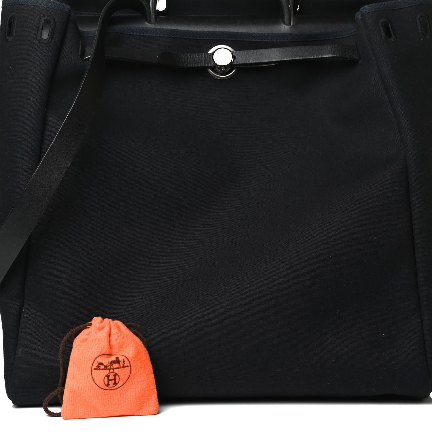 Hermes Toile Vache Calfskin Herbag 30 PM Black 11 of 15