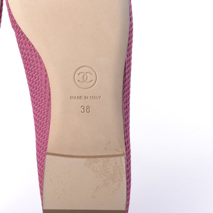 Chanel Grosgrain Cap Toe Ballerina Flats 38 Pink Red 7 of 10