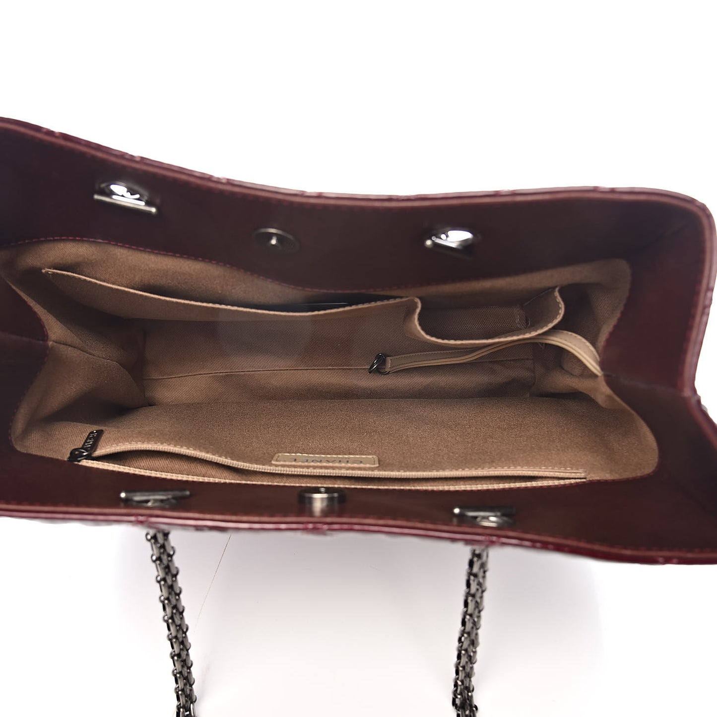Patent Quilted Reissue 2.55 Tote Burgundy