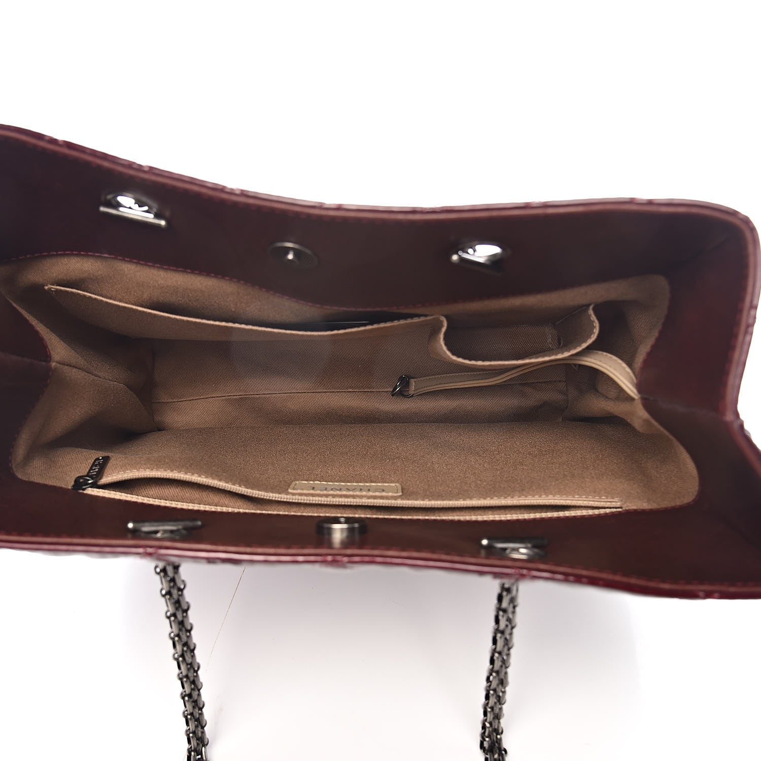 Chanel Patent Quilted Reissue 2.55 Tote Burgundy 6 of 14