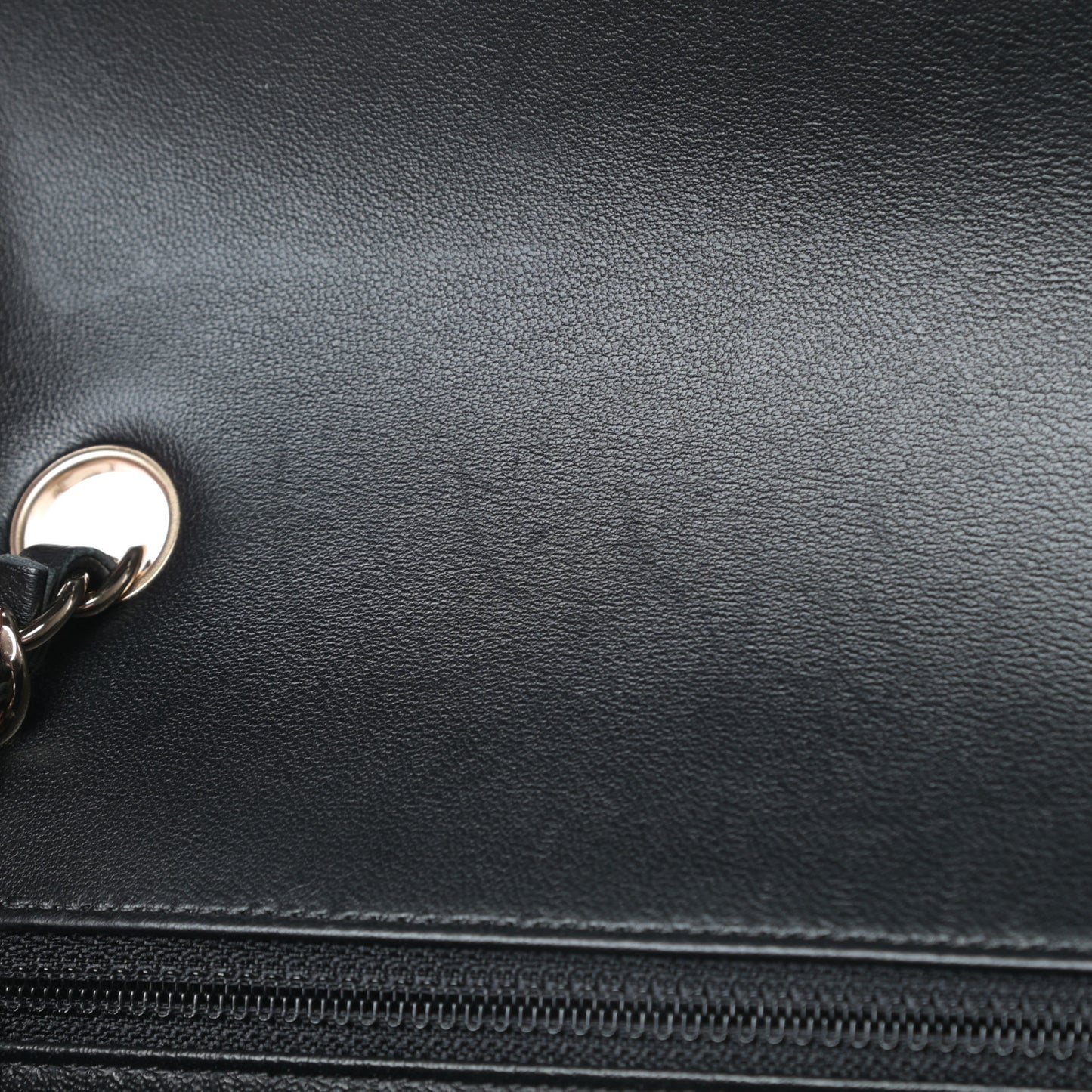 Lambskin Chevron Quilted Mini Rectangular Flap Black