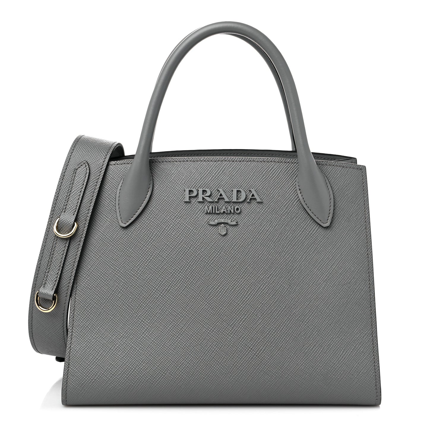 Saffiano Cuir Calfskin Small Monochrome Top Handle Tote Ardesia