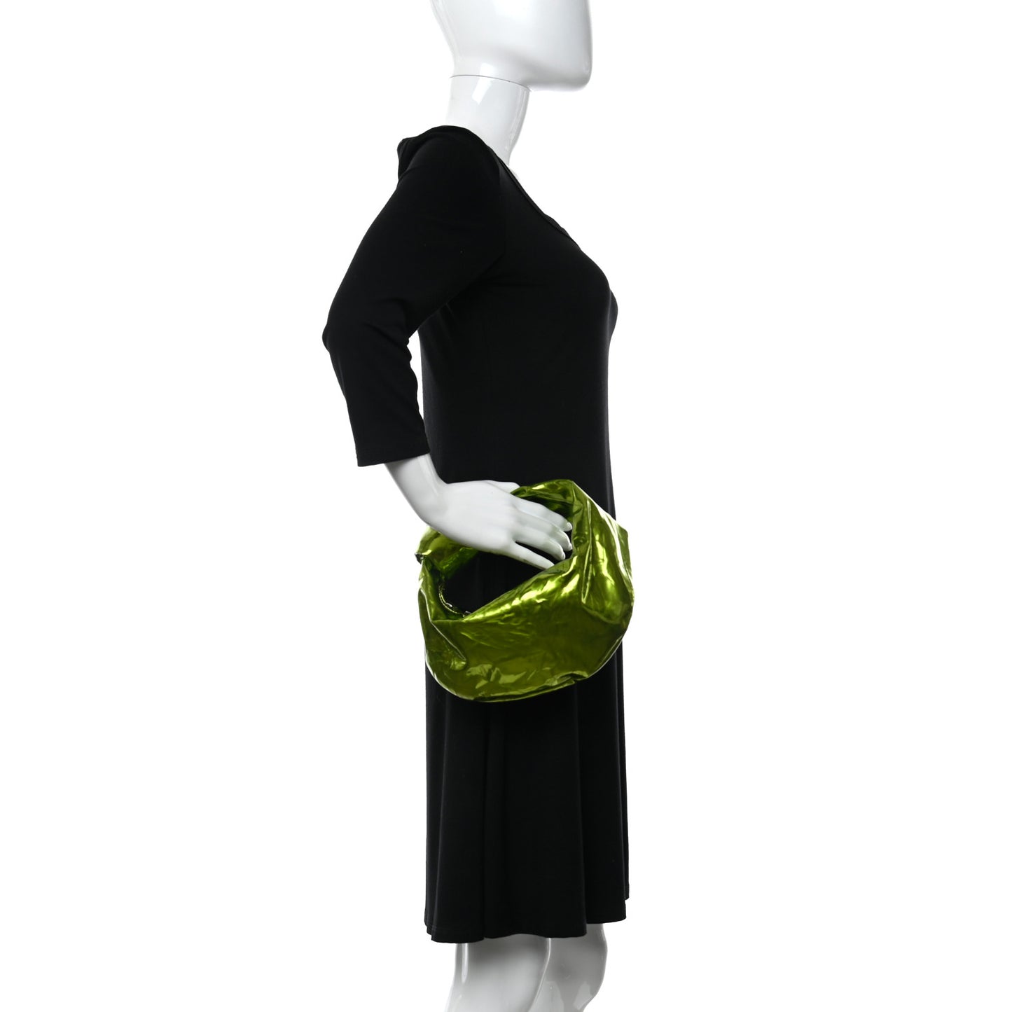 Metallic Crushed Calfskin Mini Jodie Chlorophyll