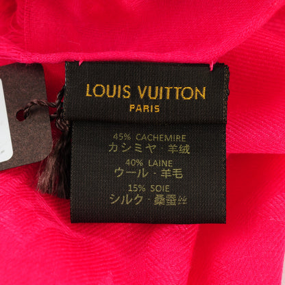 Louis Vuitton Cashmere Wool Silk Monogram Stole Fuchsia 5 of 6