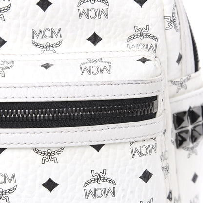 MCM Visetos Side Stud X-Mini Stark Bebe Boo Backpack White 10 of 11