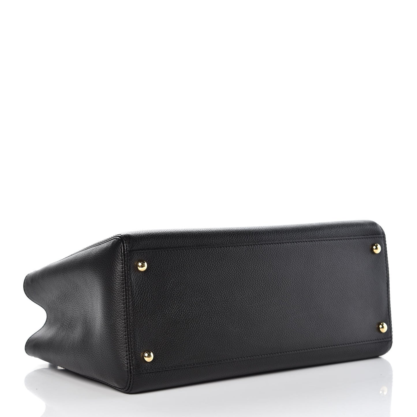 Calfskin Small Cerf Shopper Tote Black