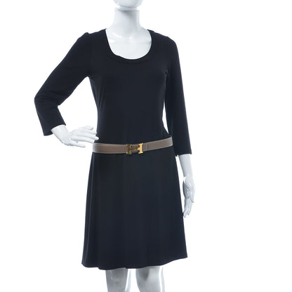Hermes Swift Epsom 32mm H Belt 95 Black Etoupe 1 of 8